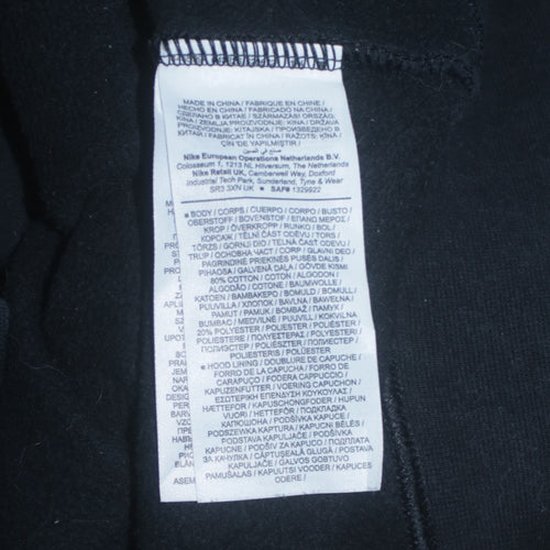 Nike Men's Black Oversized Pullover Hoodie Small Logo Zip Pocket