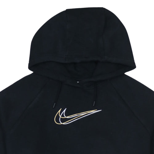 Nike Men's Black Oversized Pullover Hoodie Small Logo Zip Pocket