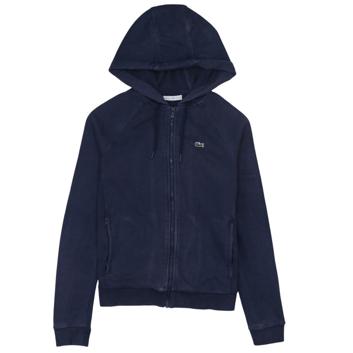 Lacoste Sport Women's Navy Full Zip Hoodie Size 6 Cotton Blend
