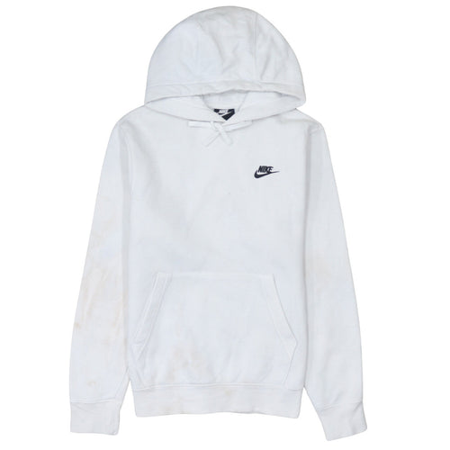 Nike Men's White XS Pullover Hoodie with Logo and Drawstring