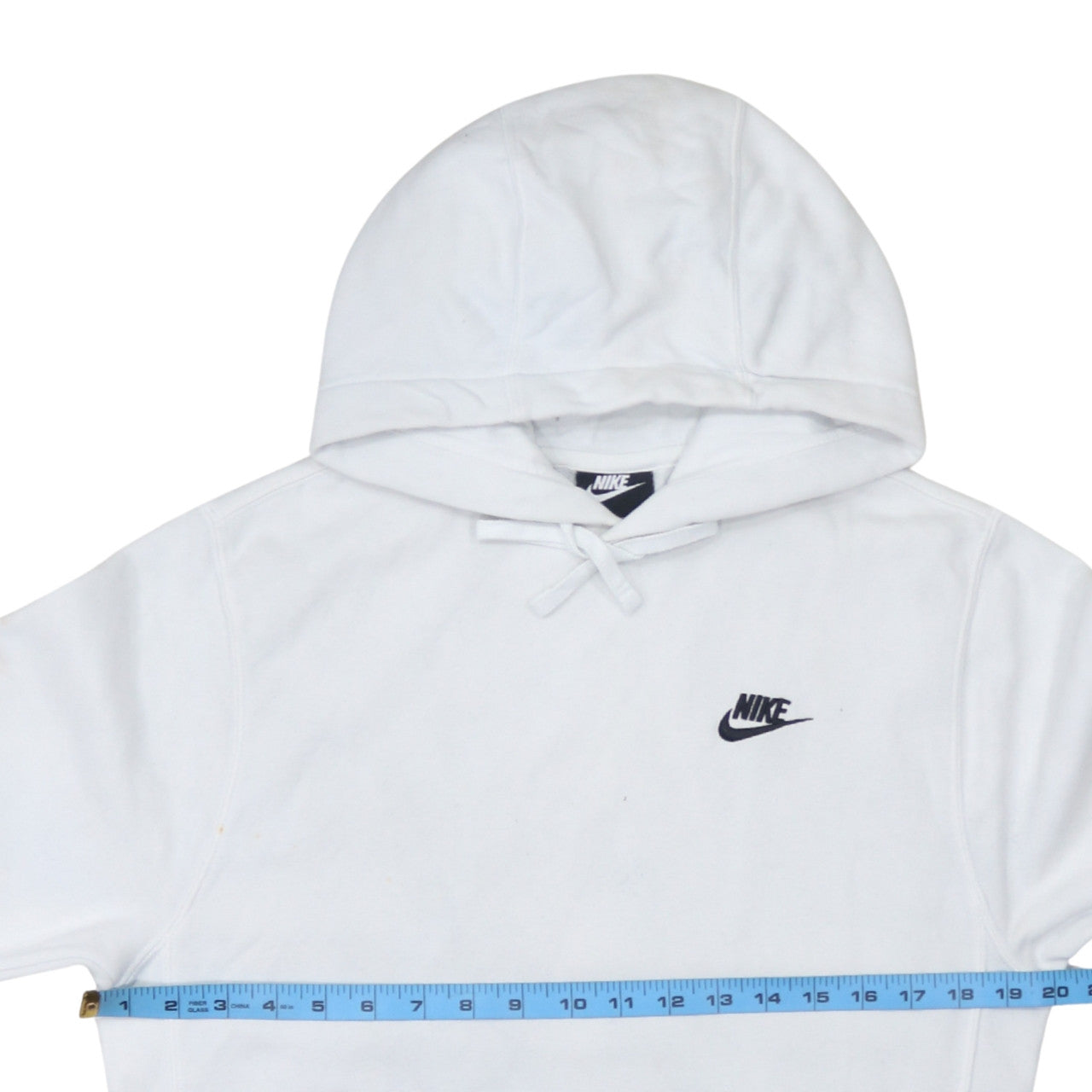 Nike Men's White XS Pullover Hoodie with Logo and Drawstring