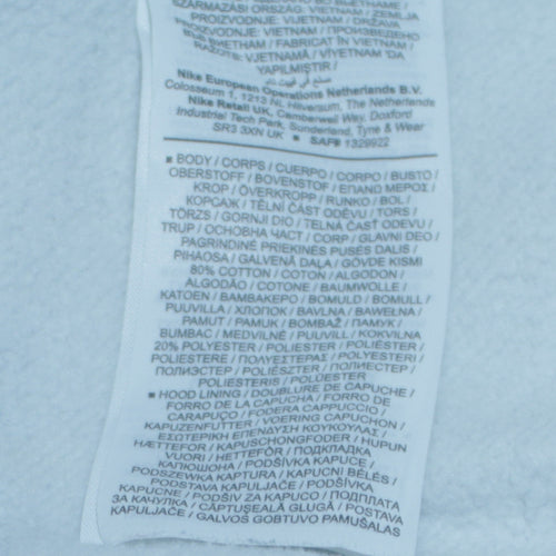 Nike Men's White XS Pullover Hoodie with Logo and Drawstring