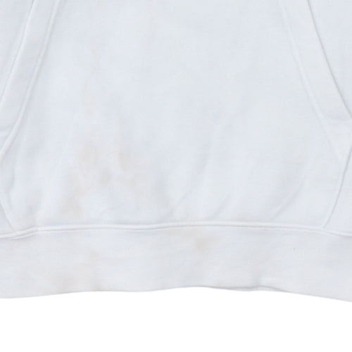 Nike Men's White XS Pullover Hoodie with Logo and Drawstring
