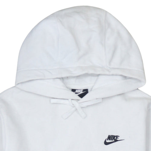 Nike Men's White XS Pullover Hoodie with Logo and Drawstring