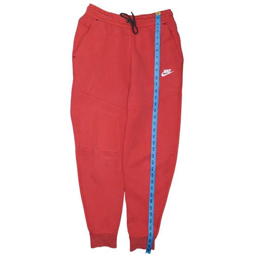 Nike Men's Red Jogger Sweatpants S Regular Fit Fleece Tapered Trousers