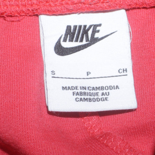 Nike Men's Red Jogger Sweatpants S Regular Fit Fleece Tapered Trousers