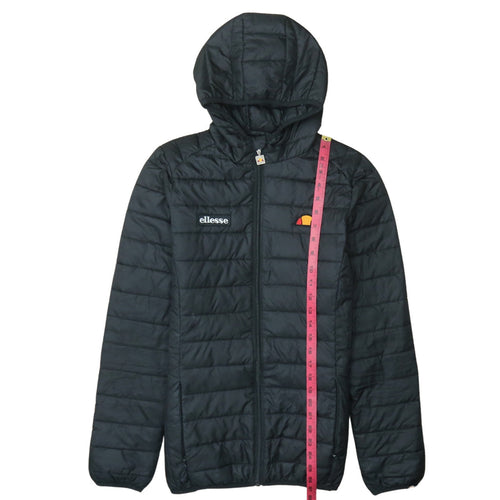 Ellesse Women Black Hooded Puffer Jacket M Quilted Lightweight
