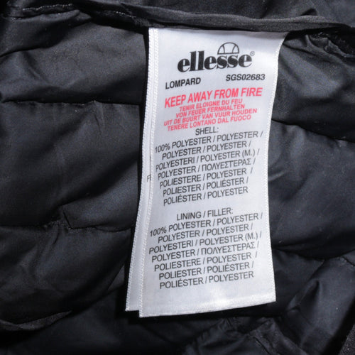 Ellesse Women Black Hooded Puffer Jacket M Quilted Lightweight