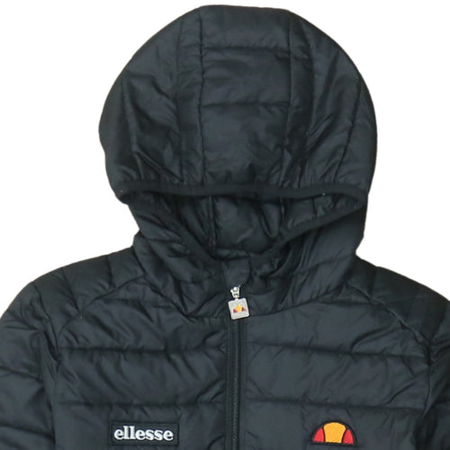 Ellesse Women Black Hooded Puffer Jacket M Quilted Lightweight