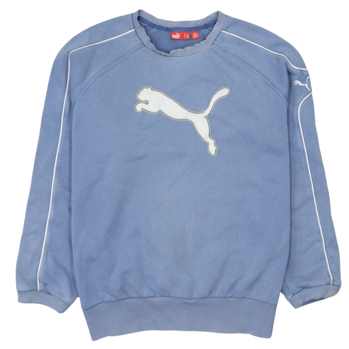 Puma Men's Blue Crew Neck Logo Sweatshirt Size M