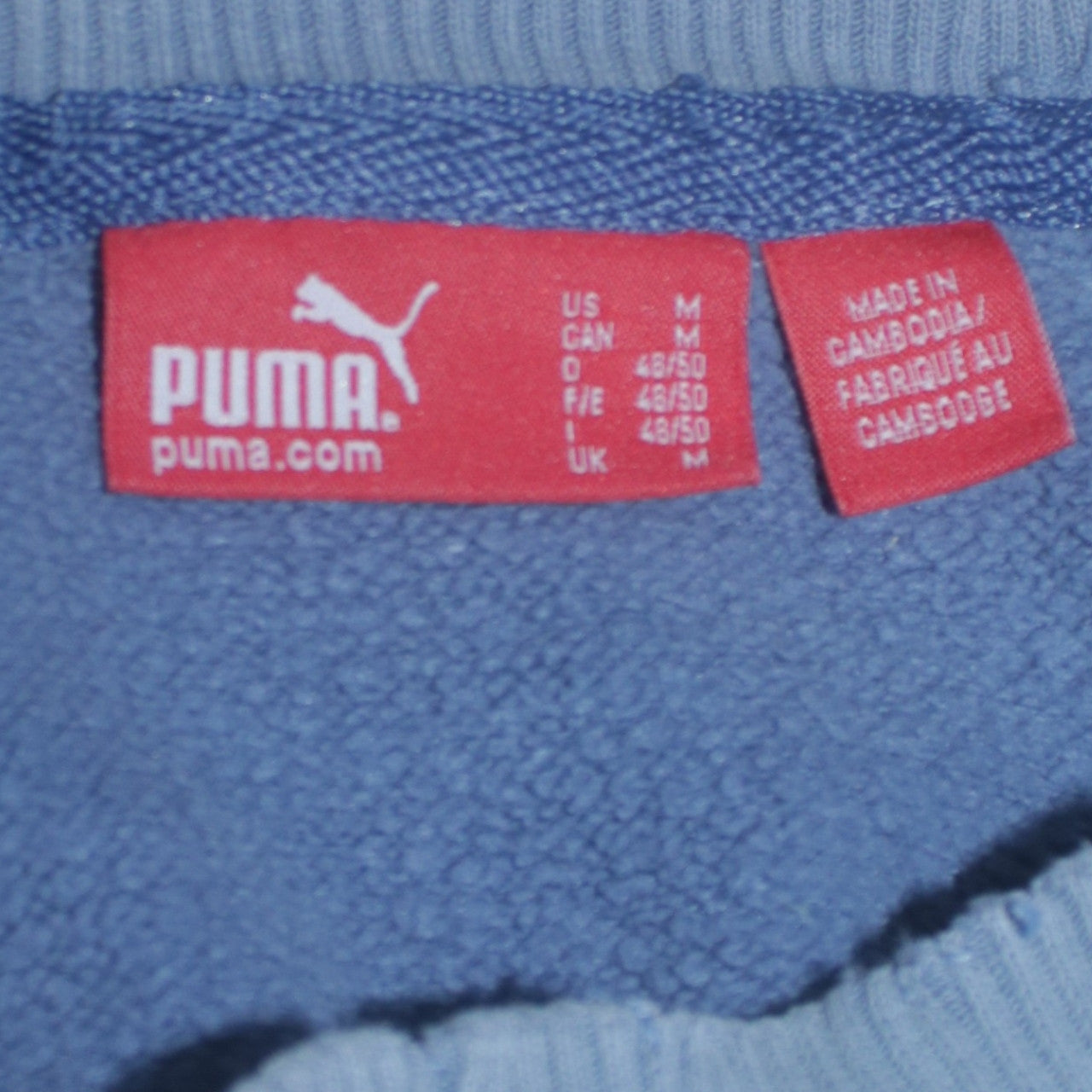 Puma Men's Blue Crew Neck Logo Sweatshirt Size M