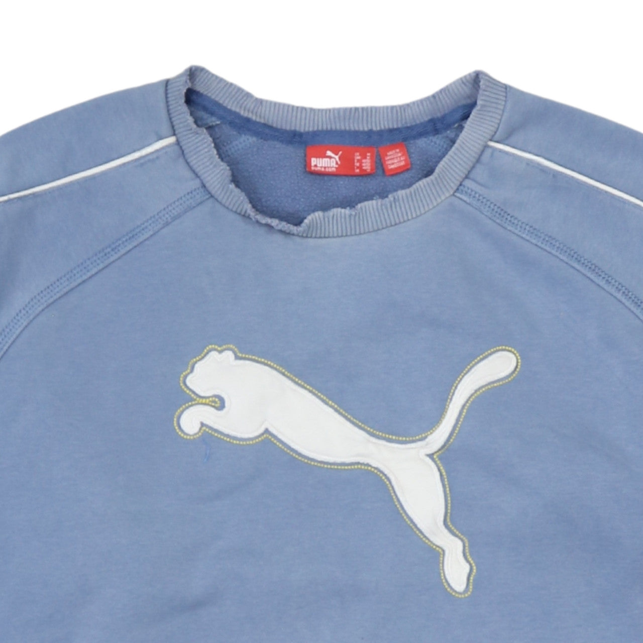 Puma Men's Blue Crew Neck Logo Sweatshirt Size M