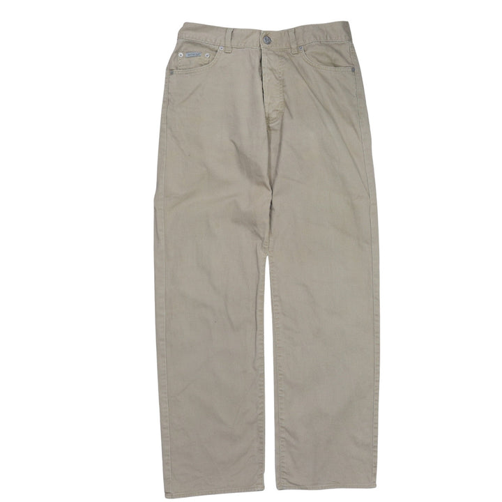 Calvin Klein Mens Beige Straight Jeans W30 L32 100% Cotton