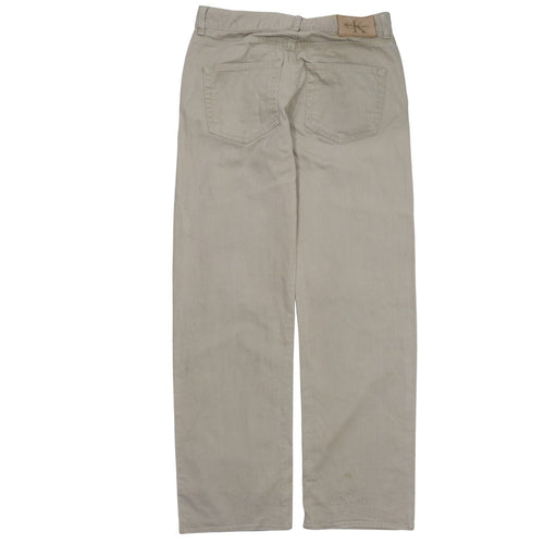 Calvin Klein Mens Beige Straight Jeans W30 L32 100% Cotton