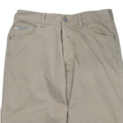 Calvin Klein Mens Beige Straight Jeans W30 L32 100% Cotton