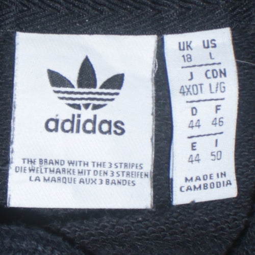 Adidas Women Black Hoodie Size 18 Pullover Hooded Sweatshirt