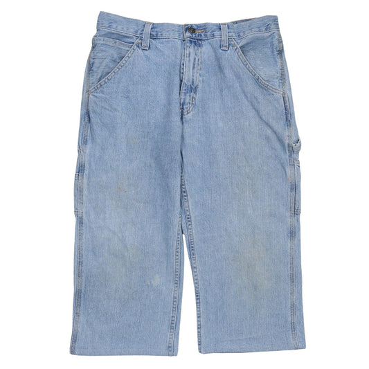 Faded Glory Men's Blue Denim Cargo Shorts Size 34 Regular Fit