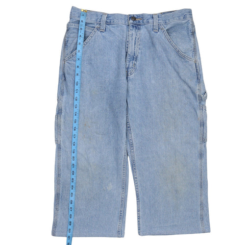 Faded Glory Men's Blue Denim Cargo Shorts Size 34 Regular Fit