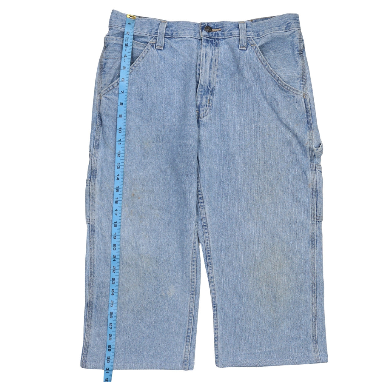 Faded Glory Men's Blue Denim Cargo Shorts Size 34 Regular Fit