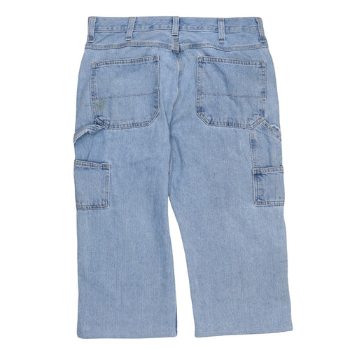 Faded Glory Men's Blue Denim Cargo Shorts Size 34 Regular Fit