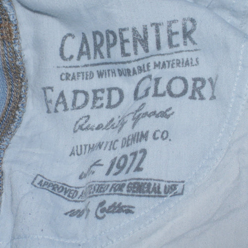 Faded Glory Men's Blue Denim Cargo Shorts Size 34 Regular Fit
