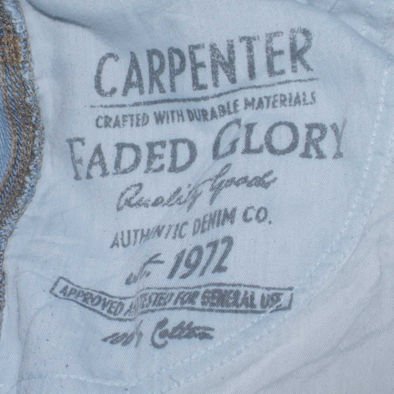 Faded Glory Men's Blue Denim Cargo Shorts Size 34 Regular Fit