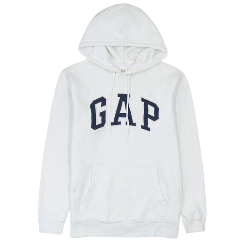 GAP Mens White XS Pullover Hoodie Logo Fleece Sweatshirt