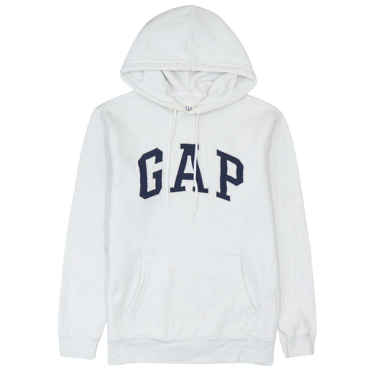 GAP Mens White XS Pullover Hoodie Logo Fleece Sweatshirt