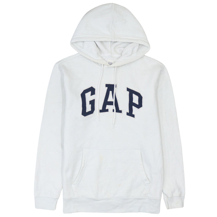 GAP Mens White XS Pullover Hoodie Logo Fleece Sweatshirt
