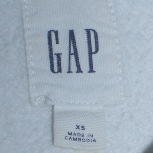 GAP Mens White XS Pullover Hoodie Logo Fleece Sweatshirt