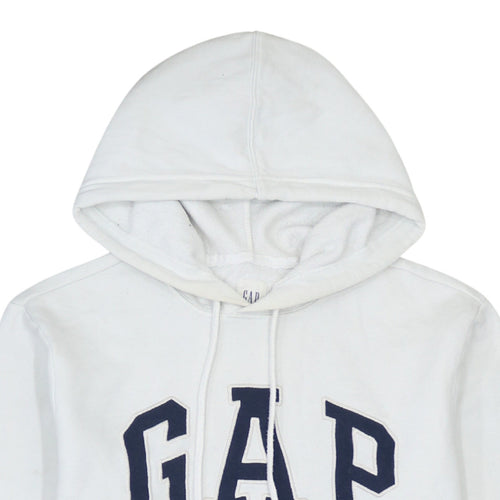 GAP Mens White XS Pullover Hoodie Logo Fleece Sweatshirt