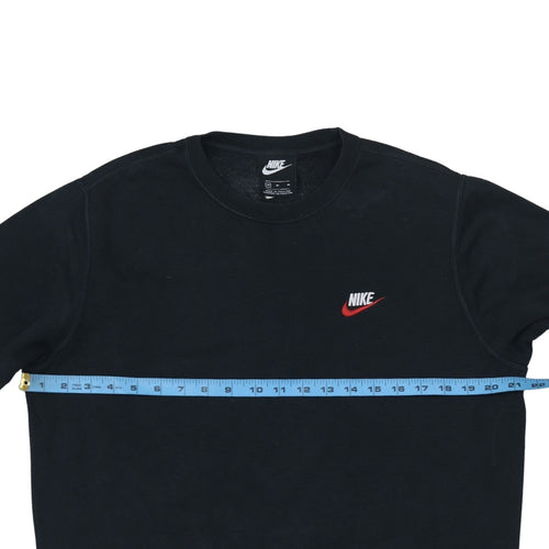Nike Men's Black M Crew Neck Pullover Sweatshirt Logo Fleece