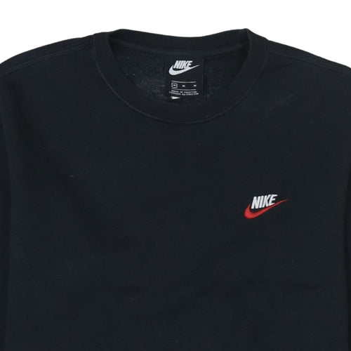 Nike Men's Black M Crew Neck Pullover Sweatshirt Logo Fleece