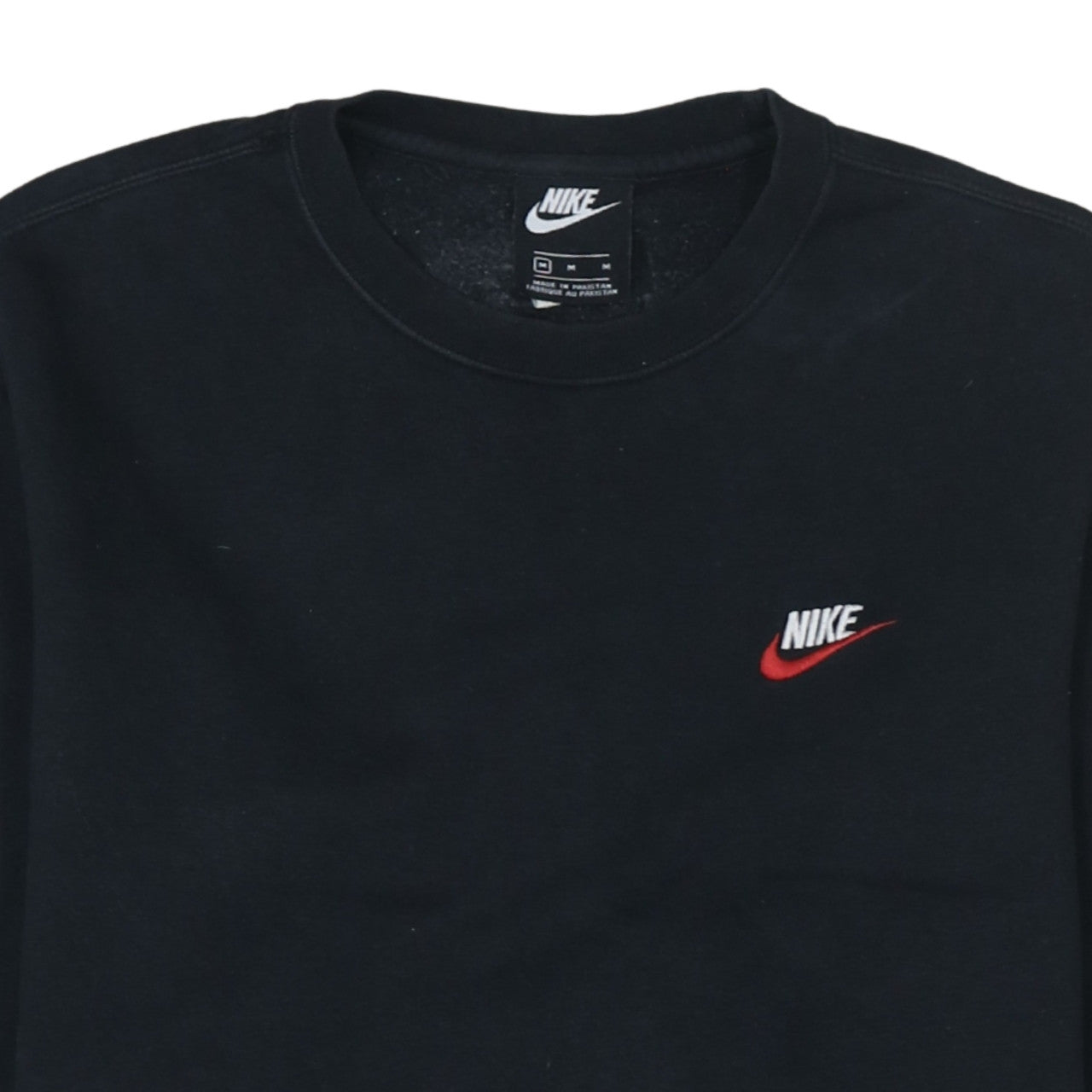 Nike Men's Black M Crew Neck Pullover Sweatshirt Logo Fleece