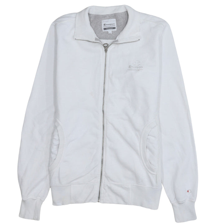 Champion Women’s White Easy Fit Track Jacket M Full Zip Cotton Blend