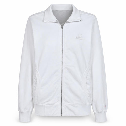 Champion Women’s White Easy Fit Track Jacket M Full Zip Cotton Blend