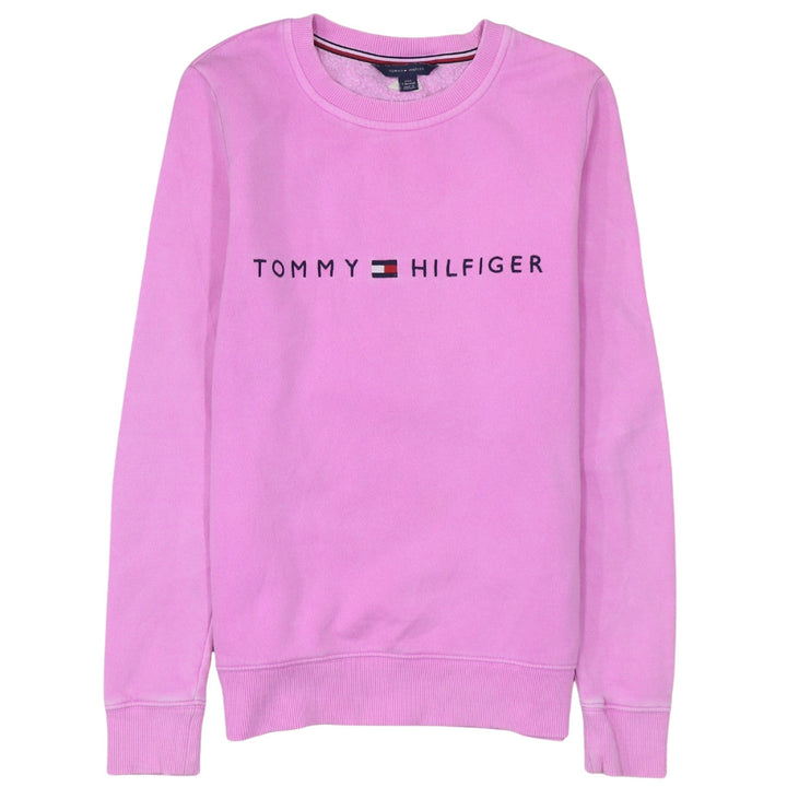 Tommy Hilfiger Women Pink XXS Pullover Sweatshirt Logo Cotton