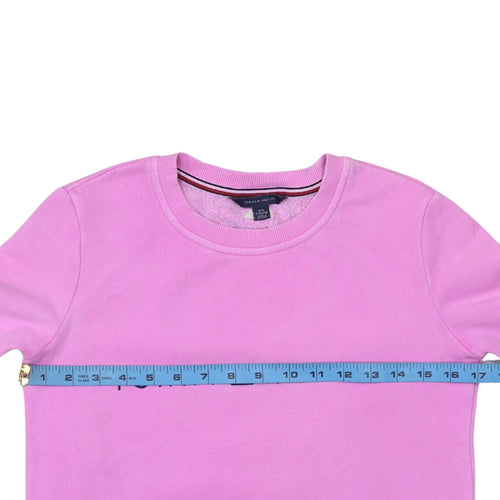 Tommy Hilfiger Women Pink XXS Pullover Sweatshirt Logo Cotton