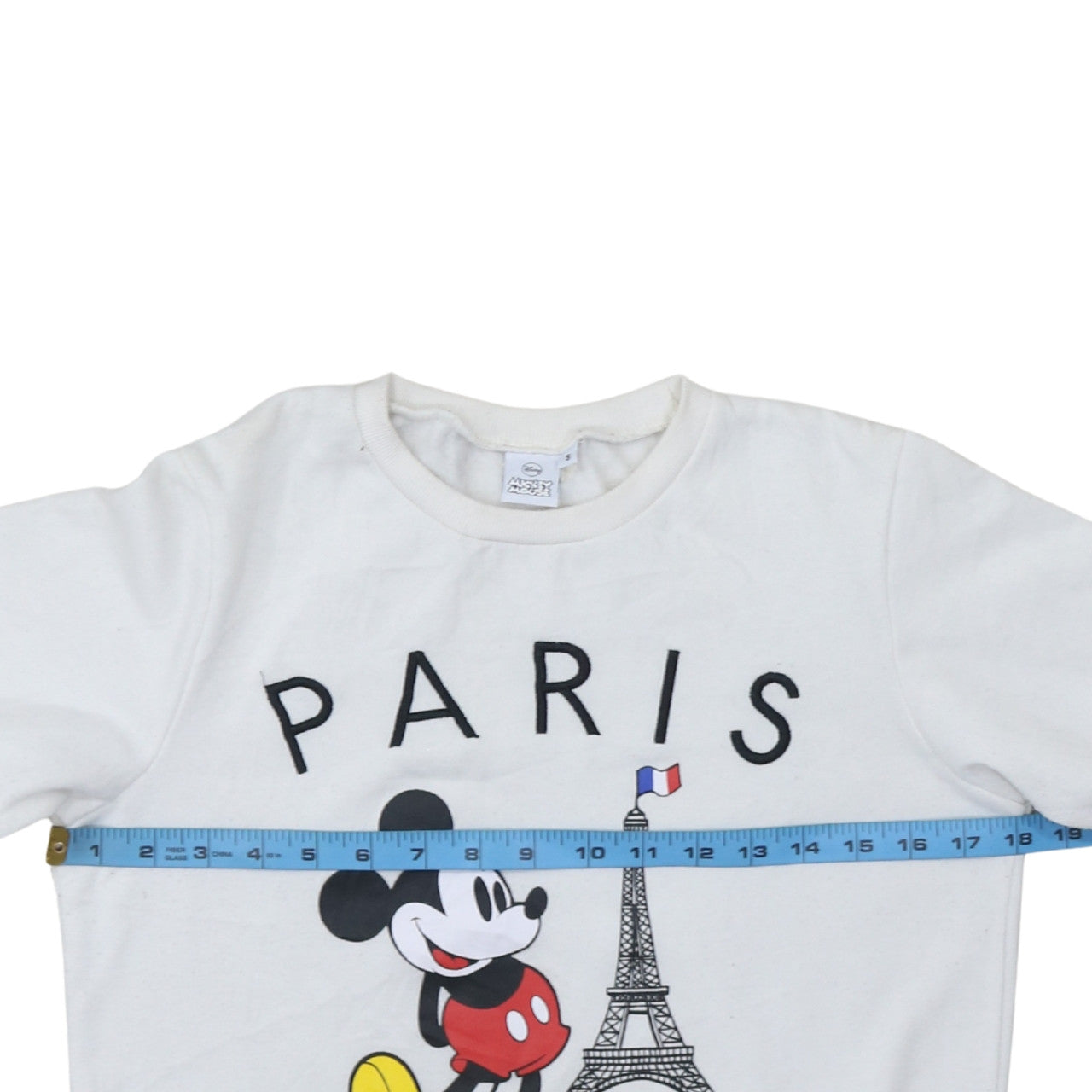 Disney Mickey Mouse Paris White Women's Small Pullover Sweatshirt