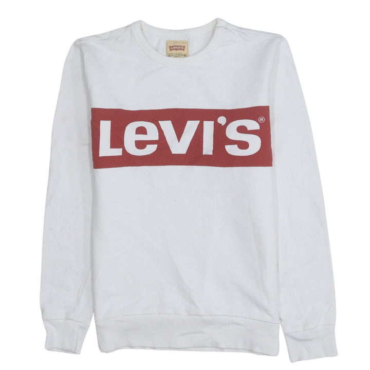 Levi's Boys White Logo Pullover Sweatshirt Size 14 Years Regular Fit