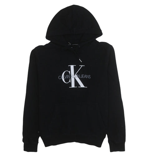 Calvin Klein Jeans Womens Black M Pullover Hoodie CK Logo Cotton