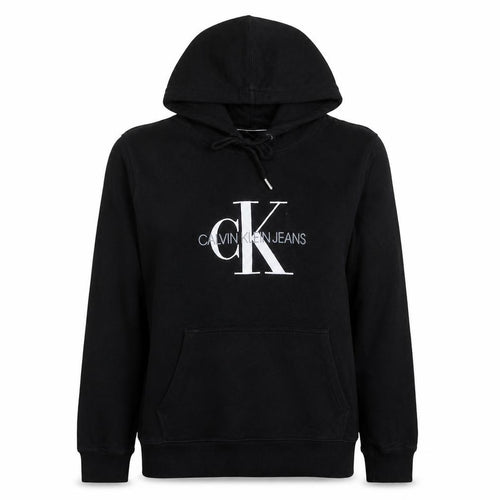 Calvin Klein Jeans Womens Black M Pullover Hoodie CK Logo Cotton