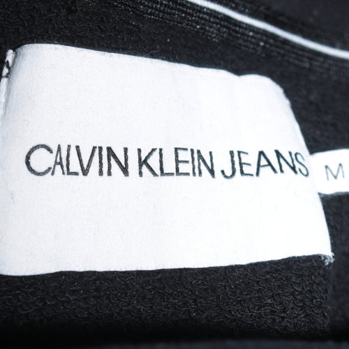 Calvin Klein Jeans Womens Black M Pullover Hoodie CK Logo Cotton