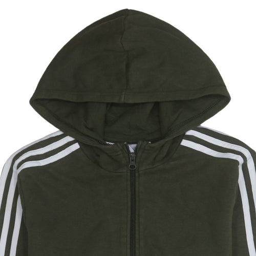 Adidas Boys Green & Grey Half Zip Hoodie Sweatshirt XL 15-16 Years