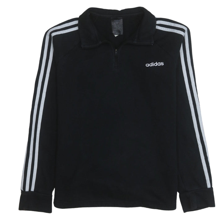 Adidas Womens Black 1/4 Zip Sweatshirt Size M 12-14 Athletic Fit