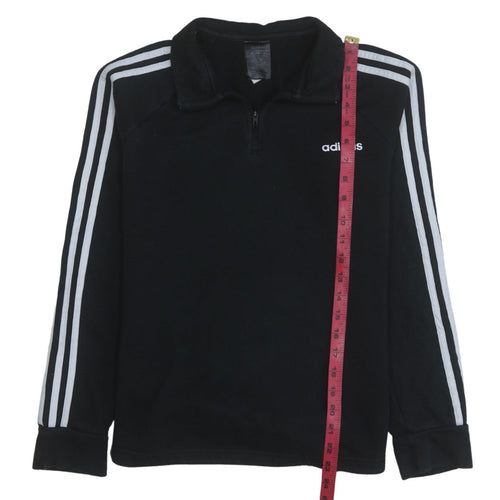 Adidas Womens Black 1/4 Zip Sweatshirt Size M 12-14 Athletic Fit