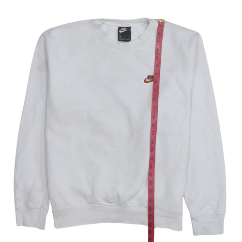 Nike Women White Crew Neck Pullover Sweatshirt Size M