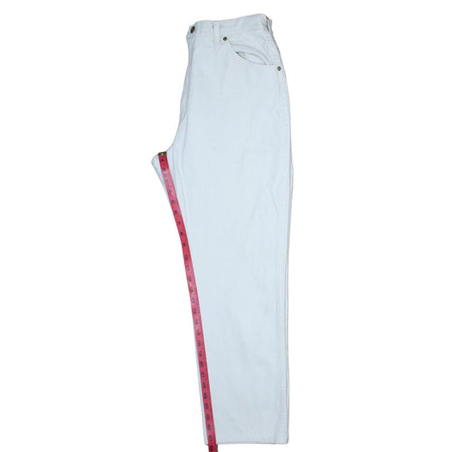 Wrangler Women's White High-Rise Straight Jeans Size 16 Vintage Denim