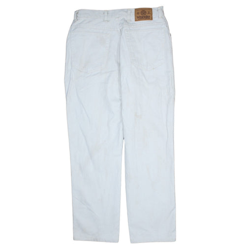 Wrangler Women's White High-Rise Straight Jeans Size 16 Vintage Denim