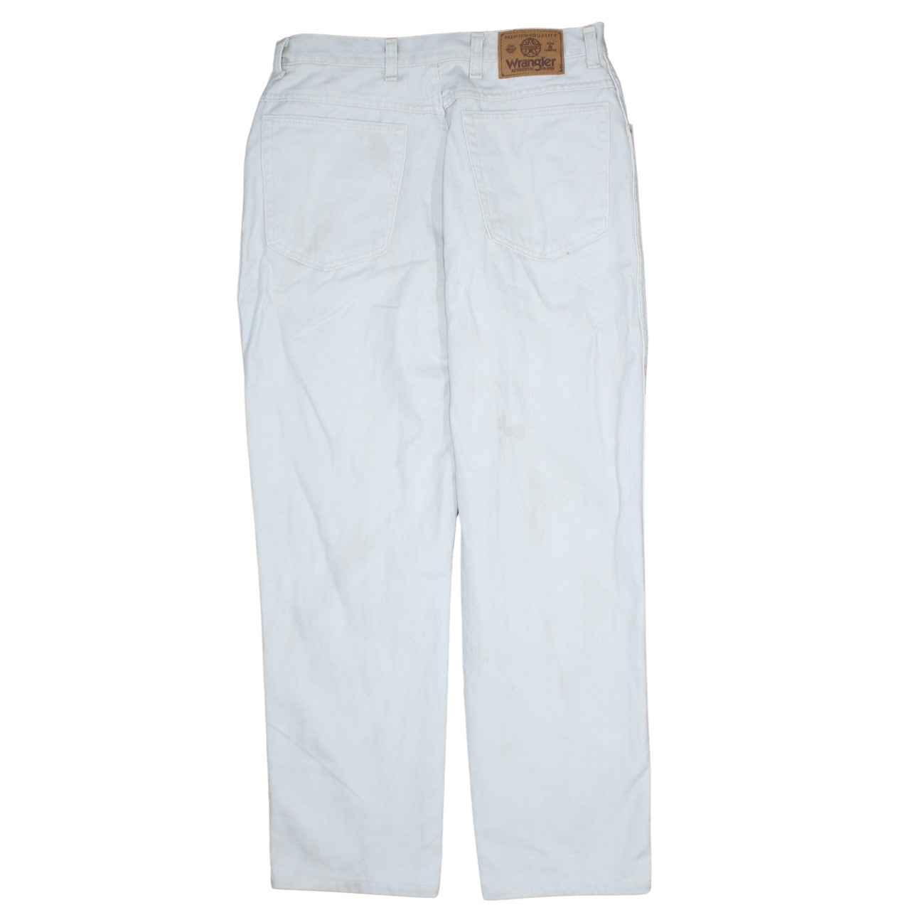 Wrangler Women's White High-Rise Straight Jeans Size 16 Vintage Denim